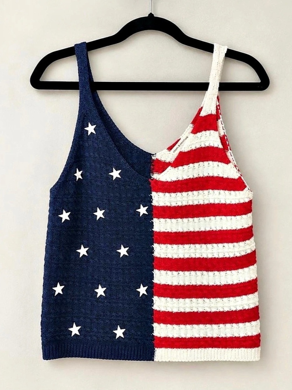 Moon & Madison All Star Sweater Tank Red & Blue